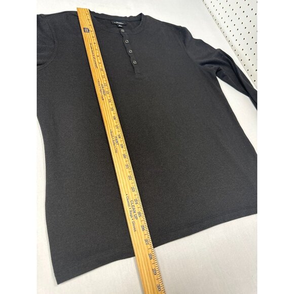 Marc Anthony Mens Black 1/4 Snap Button Shirt Size L Long‎ Sleeve Casual - Picture 5 of 8
